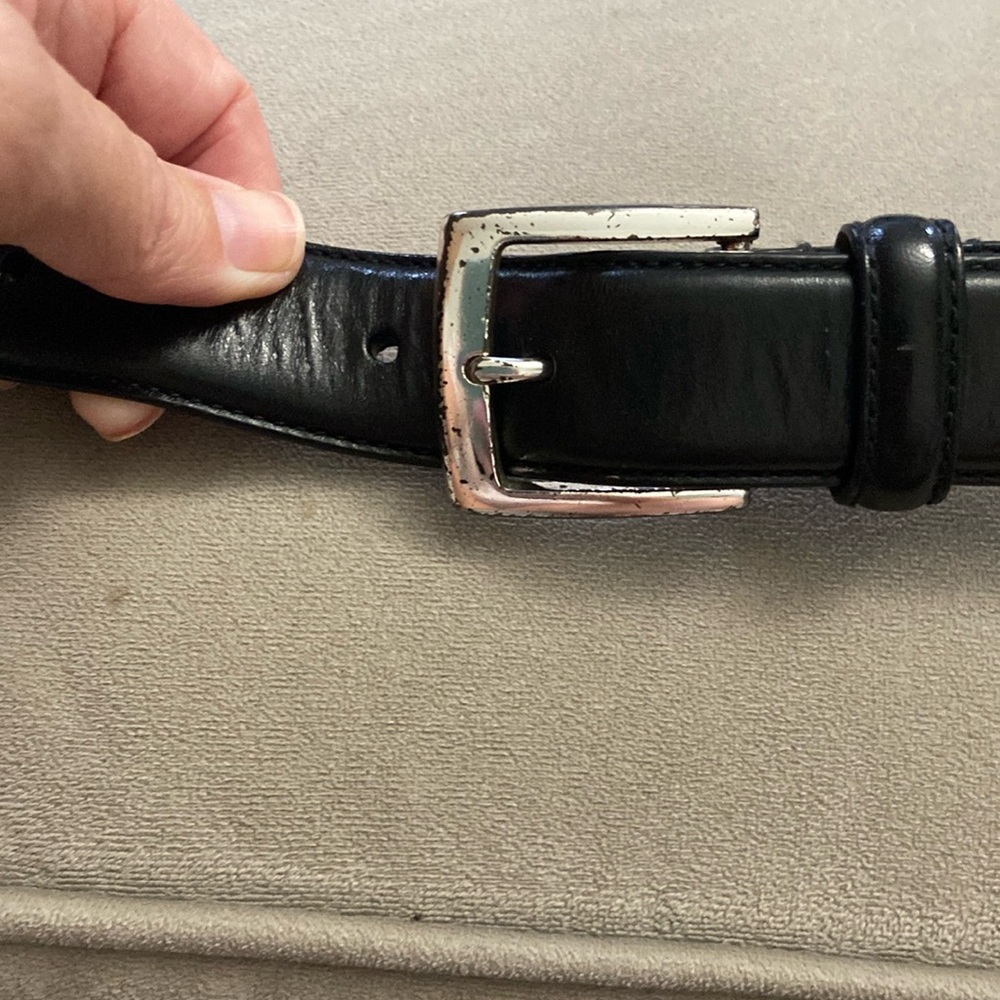 Black Brooks Brothers Leather Belt, Sz 34